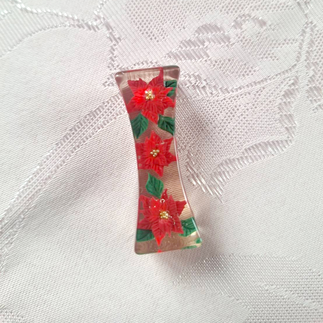 【クリスマスカラー】ポインセチアのキラキラ箸置き！食卓を楽しく彩ろう！